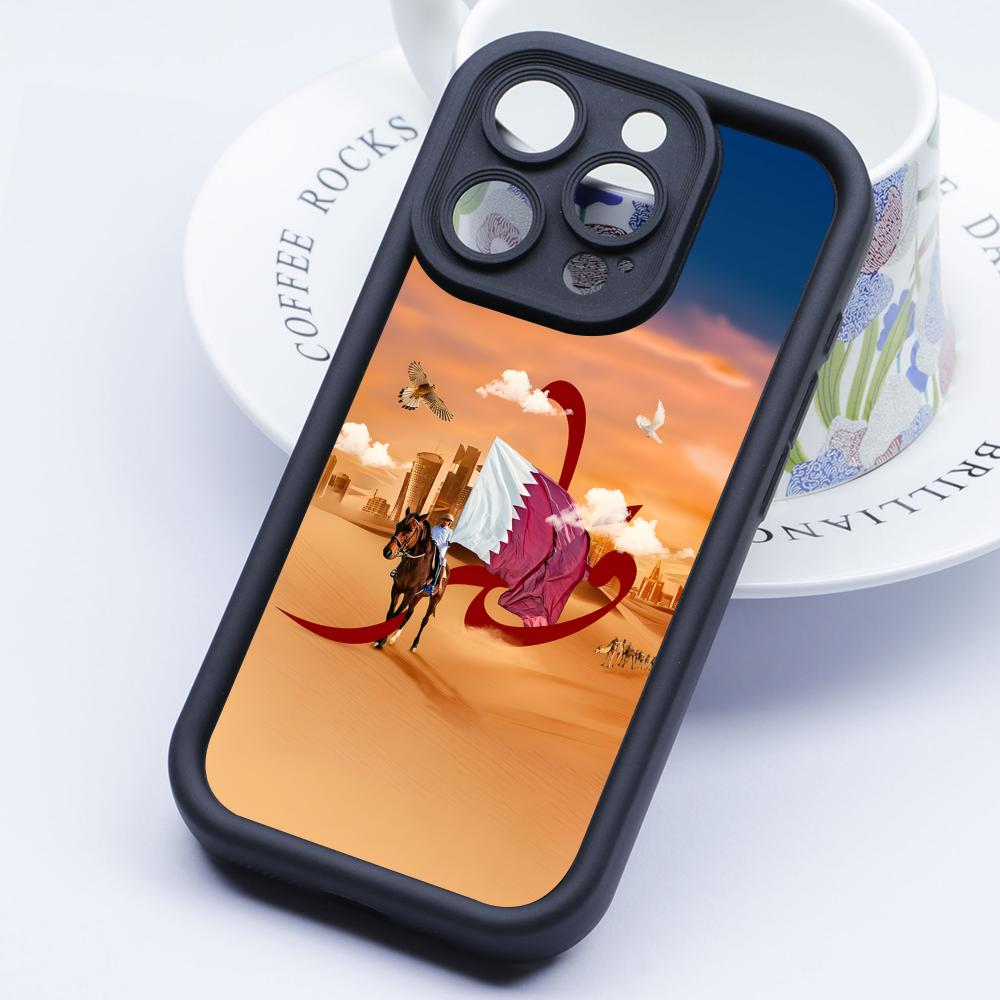 Phone Cases Qatar - Funda de TPU Gruesa con Bandera