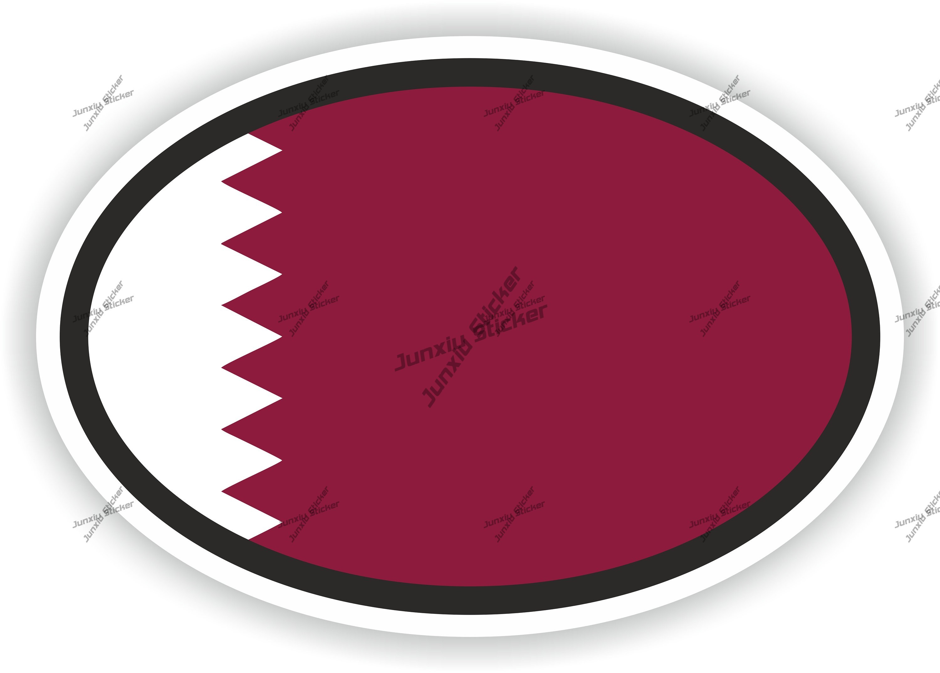Phone Cases Qatar - Pegatina ovalada con la bandera de