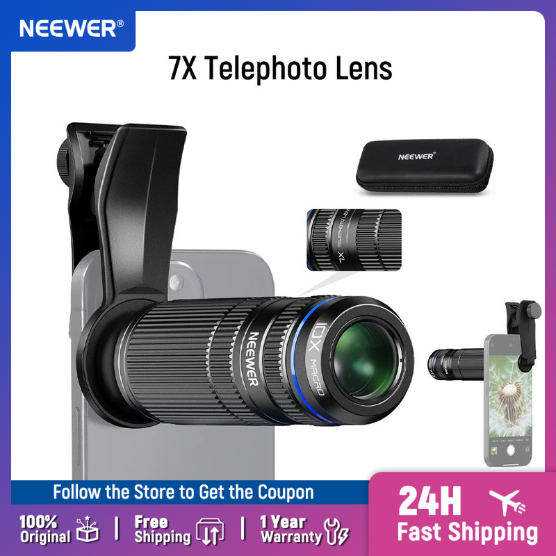 NEEWER Teleobjetivo 7X con Cli - Phone Cases Websites reseña y precio